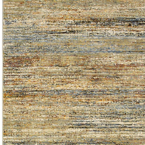 2' X 8' Gold And Slate Abstract Runner Rug